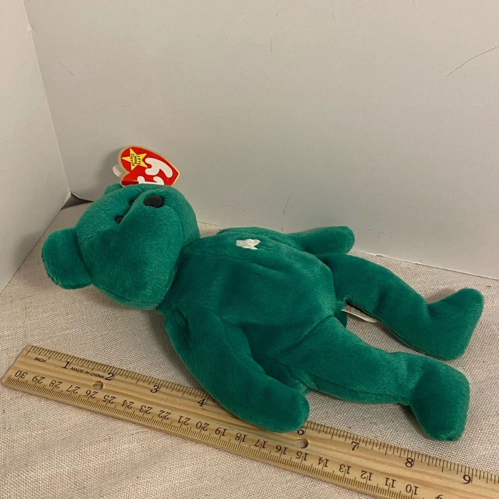 TY Erin Beanie Baby Babies Erin embroidered shamrock teddy bear 90s 1997 vintage - Picture 11 of 16